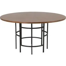 Preis Gesenkt Runder Esstisch Copenhagen Venture Design - Furnier - ⌀140cm - Braun/Schwarz