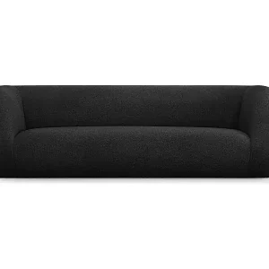 Cosmopolitan Design - 3-Sitzer Sofa "Essen" aus Boucle schwarz - 230x95x86cm Neue Kollektion