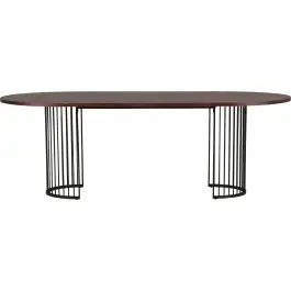 Geprüft Ovaler Esstisch Hamneskär Venture Design - MDF Walnuss - 220x110cm Schwarz