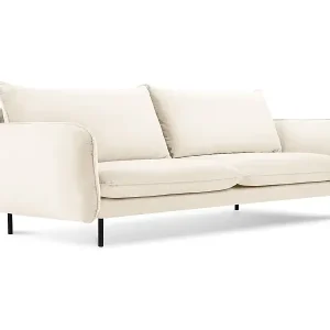 Cosmopolitan Design - 3-Sitzer Sofa "Vienna" aus Samt leichtes beige - 200x92x95cm Solange Der Vorrat Reicht
