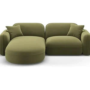 CXL by Christian Lacroix - 3-Sitzer modulares Ecksofa links "Lucien" Sitzer aus Samt hellgrün - 230x165x70cm Highlight