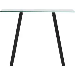 Aktuell Beistelltisch Horten Venture Design - Stahl & Klarglas - 100x40x75 cm - Schwarz