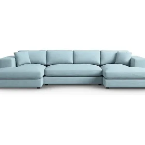 CXL by Christian Lacroix - 5-Sitzer Panoramasofa "Tendance" Sitzer aus Cord hellblau - 344x170x72cm Kostenloser Rückversand