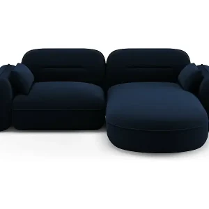 Cosmopolitan Design - 3-Sitzer modulares Ecksofa rechts "Sydney" aus Samt königsblau - 230x165x70cm Preisknaller