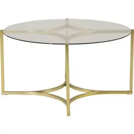 Highlight Couchtisch Kivik Venture Design - Glas und Messing - ⌀90x45 cm - Gold