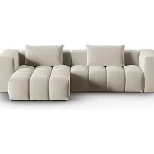 Beliebt CXL by Christian Lacroix - 3-Sitzer modulares Ecksofa links "Lorella" Sitzer aus Samt Ecru - 260x145x70cm