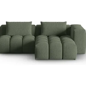 Versand Am Gleichen Tag CXL by Christian Lacroix - 3-Sitzer modulares Ecksofa rechts "Lorella" Sitzer aus strukturiertem Stoff dunkles olivgrün - 205x145x70cm
