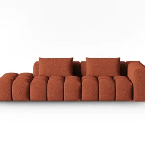 Solange Der Vorrat Reicht CXL by Christian Lacroix - 3-Sitzer modulares Sofa links "Lorella" Sitzer aus strukturiertem Stoff koralle - 265x85x70cm