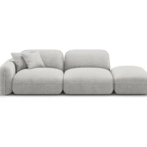 CXL by Christian Lacroix - 3-Sitzer modulares Sofa rechts "Lucien" Sitzer aus Samt hellgrau - 295x90x70cm Markenware