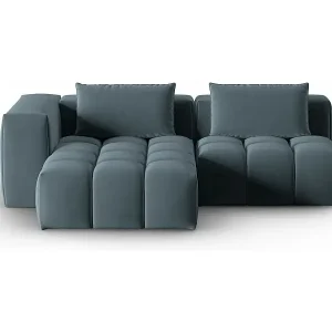 CXL by Christian Lacroix - 3-Sitzer modulares Ecksofa links "Lorella" Sitzer aus Samt pastellblau - 205x145x70cm Meistverkauft