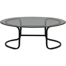 Wochenendangebot Couchtisch Lomma Venture Design - Glas/Schwarz - Ø 110 cm