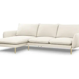 Top-Angebot Cosmopolitan Design - 5-Sitzer Ecksofa links "Vienna" aus Boucle beige - 255x170x95cm