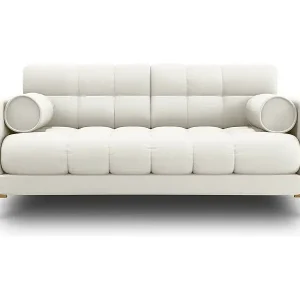 Cosmopolitan Design - 2-Sitzer Sofa "Bali" aus strukturiertem Stoff leichtes beige - 152x92x75cm Top-Preis