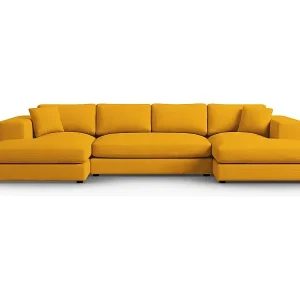 Nur Für Kurze Zeit CXL by Christian Lacroix - 5-Sitzer Panoramasofa "Tendance" Sitzer aus Cord gelb - 344x170x72cm