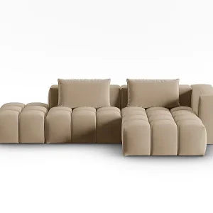 CXL by Christian Lacroix - 4-Sitzer modulares Ecksofa rechts "Lorella" Sitzer aus Samt sand - 265x145x70cm Rabatt