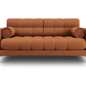 Angebot Cosmopolitan Design - 2-Sitzer Sofa "Bali" aus strukturiertem Stoff ziegelrot - 152x92x75cm