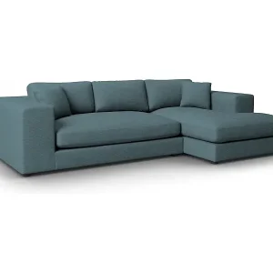 CXL by Christian Lacroix - 5-Sitzer Ecksofa rechts "Tendance" Sitzer aus Cord blau - 282x174x72cm Direktkauf