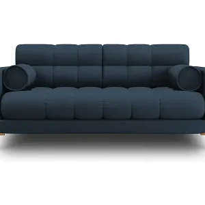 Cosmopolitan Design - 2-Sitzer Sofa "Bali" aus strukturiertem Stoff blau - 152x92x75cm Preisknaller