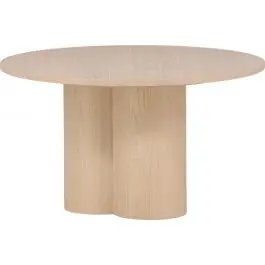 Sofatisch Olivia Venture Design - Weiß Gewaschen Furnier - Ø 80 cm - Weiß Kostenloser Rückversand