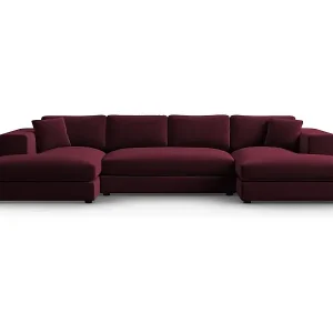 CXL by Christian Lacroix - 5-Sitzer Panoramasofa "Tendance" Sitzer aus Samt dunkelrot - 344x170x72cm Begrenztes Angebot