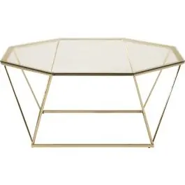 Billig Sofatisch Österlen Venture Design – Glas / Messing – 100x100 cm – Gold