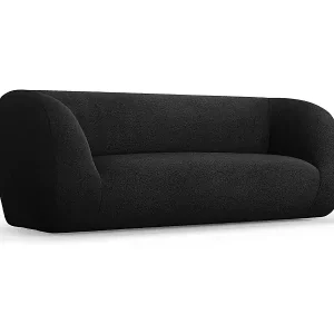 Preisknaller Cosmopolitan Design - 2-Sitzer Sofa "Essen" aus Boucle schwarz - 210x95x86cm