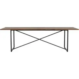 Zertifiziert Esstisch Padang Venture Design – Teak/Metall – 250x100x76 cm – Natur/Schwarz