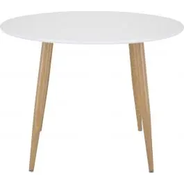 Markenware Runder Esstisch Plaza Venture Design - MDF & Metall - Ø100xH75 - Weiß