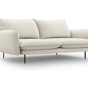 Cosmopolitan Design - 3-Sitzer Sofa "Vienna" aus strukturiertem Stoff leichtes beige - 200x92x95cm Neu