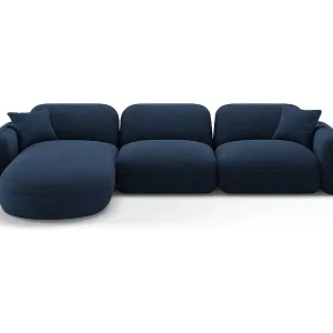 Knallerangebot CXL by Christian Lacroix - 4-Sitzer modulares Ecksofa links "Lucien" Sitzer aus Samt dunkelblau - 320x165x70cm