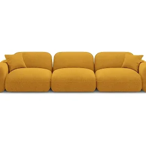 Geprüft CXL by Christian Lacroix - 4-Sitzer modulares Sofa "Lucien" Sitzer aus Samt senf - 320x90x70cm