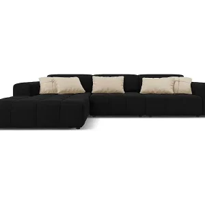 Neu Im Sortiment CXL by Christian Lacroix - 4-Sitzer Ecksofa links "Luc" Sitzer aus Samt schwarz - 284x166x70cm