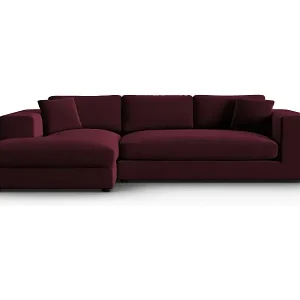 CXL by Christian Lacroix - 5-Sitzer Ecksofa links "Tendance" Sitzer aus Samt dunkelrot - 282x174x72cm Begrenztes Angebot