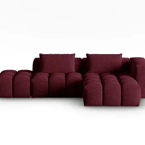Direkt Vom Hersteller CXL by Christian Lacroix - 4-Sitzer modulares Ecksofa rechts "Lorella" Sitzer aus strukturiertem Stoff burgundfarben - 265x145x70cm