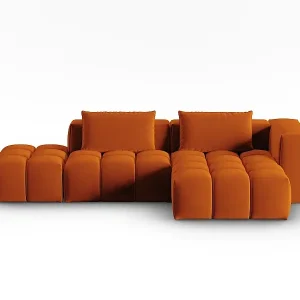 Wochenendangebot CXL by Christian Lacroix - 4-Sitzer modulares Ecksofa rechts "Lorella" Sitzer aus Samt terrakotta - 265x145x70cm