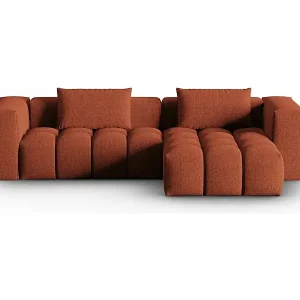 CXL by Christian Lacroix - 3-Sitzer modulares Ecksofa rechts "Lorella" Sitzer aus strukturiertem Stoff koralle - 260x145x70cm Nur Heute