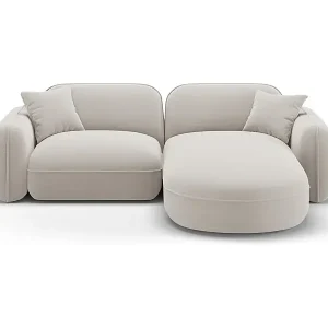 CXL by Christian Lacroix - 3-Sitzer modulares Ecksofa rechts "Lucien" Sitzer aus Samt leichtes beige - 230x165x70cm Top-Preis