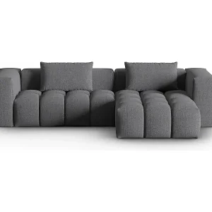 CXL by Christian Lacroix - 3-Sitzer modulares Ecksofa rechts "Lorella" Sitzer aus strukturiertem Stoff grau - 260x145x70cm Ausverkauf