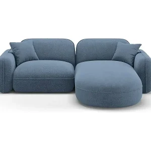 Markenware CXL by Christian Lacroix - 3-Sitzer modulares Ecksofa rechts "Lucien" Sitzer aus Samt blue jeans - 230x165x70cm