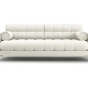 Cosmopolitan Design - 4-Sitzer Sofa "Bali" aus strukturiertem Stoff leichtes beige - 217x92x75cm Geprüft