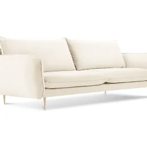 Cosmopolitan Design - 3-Sitzer Sofa "Vienna" aus Samt leichtes beige - 200x92x95cm Angebot