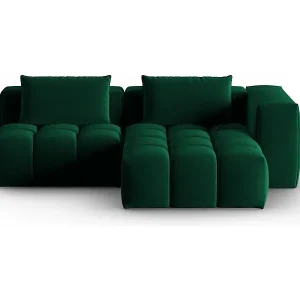 Top-Seller CXL by Christian Lacroix - 3-Sitzer modulares Ecksofa rechts "Lorella" Sitzer aus Samt flaschengrün - 205x145x70cm