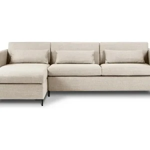 CXL by Christian Lacroix - 4-Sitzer ausklappbares Ecksofa links mit Container "Yanis" Sitzer aus strukturiertem Stoff beige - 260x170x80cm Neue Kollektion