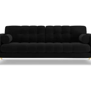Neuheit Cosmopolitan Design - 4-Sitzer Sofa "Bali" aus Samt schwarz - 217x92x75cm