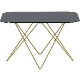 Nur Heute Sofatisch Tristar Venture Design - Glas & Messing - 80x80x50 cm - Schwarz