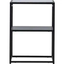 Schneller Versand Beistelltisch Sao Paulo Venture Design - Stahl Glas - 40x40 cm - Schwarz