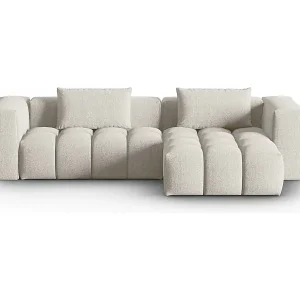 CXL by Christian Lacroix - 3-Sitzer modulares Ecksofa rechts "Lorella" Sitzer aus strukturiertem Stoff beige - 260x145x70cm Finale Aktion