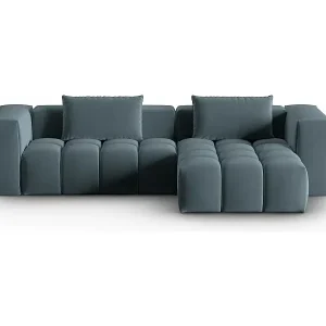 Preisreduziert CXL by Christian Lacroix - 3-Sitzer modulares Ecksofa rechts "Lorella" Sitzer aus Samt pastellblau - 260x145x70cm