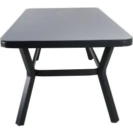 Beliebt Esstisch Virya Venture Design - Schwarzes Aluminium & Graues Glas - 200x100 cm