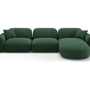 Zertifiziert CXL by Christian Lacroix - 4-Sitzer modulares Ecksofa rechts "Lucien" Sitzer aus Samt grün - 320x165x70cm